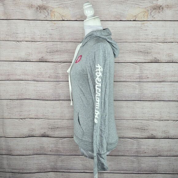 Vintage Abercrombie and Fitch Y2K Hooded Long Sleeve Logo Embroidered Shirt Med - Picture 2 of 8